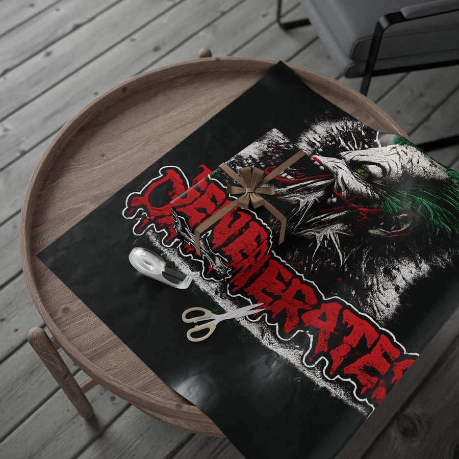 Wrapping Paper — ‘The Degenerates’ Creepy Clown Horror Gift Wrap