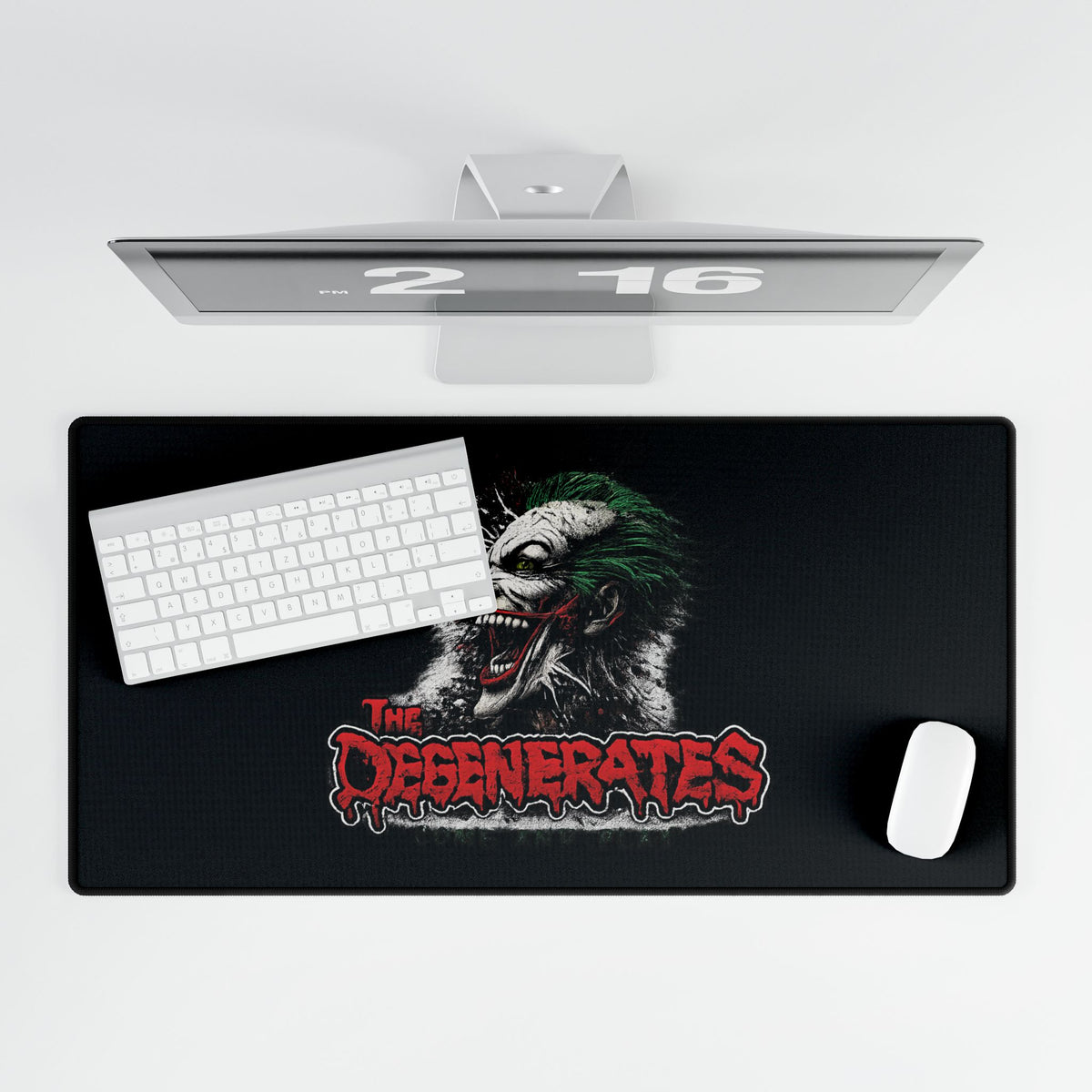 Joker Skull Gaming Desk Mat — “The Degenerates” Oversized Mousepad