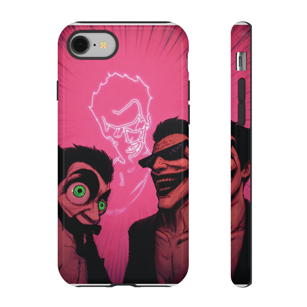 Joker Duo Phone Case — Neon Punk Clown Art Protective Cover