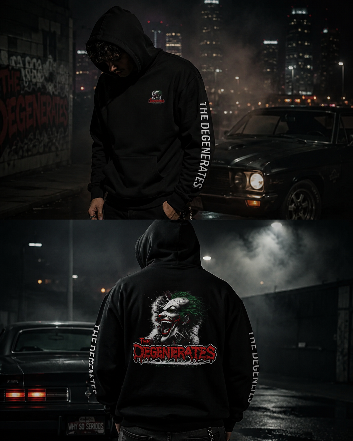 Joker 'Degenerates' Hooded Long Sleeve Tee